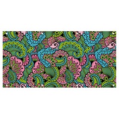 Background Texture Paisley Pattern Banner And Sign 8  X 4  by Salman4z