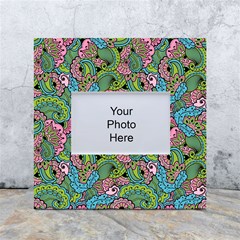 Background Texture Paisley Pattern White Box Photo Frame 4  X 6  by Salman4z