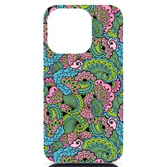 Background Texture Paisley Pattern Iphone 14 Pro Black Uv Print Case by Salman4z