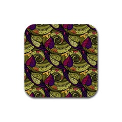 Pattern Vector Texture Style Garden Drawn Hand Floral Rubber Square Coaster (4 Pack) by Salman4z