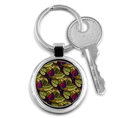 Pattern Vector Texture Style Garden Drawn Hand Floral Key Chain (round) by Salman4z