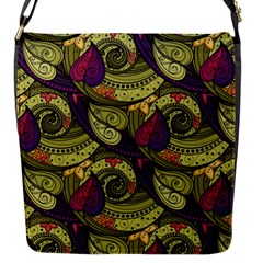 Pattern Vector Texture Style Garden Drawn Hand Floral Flap Closure Messenger Bag (s) by Salman4z