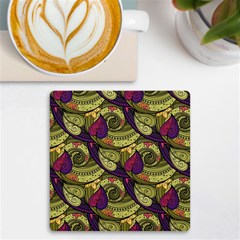 Pattern Vector Texture Style Garden Drawn Hand Floral Uv Print Square Tile Coaster  by Salman4z