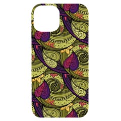 Pattern Vector Texture Style Garden Drawn Hand Floral Iphone 14 Black Uv Print Case by Salman4z