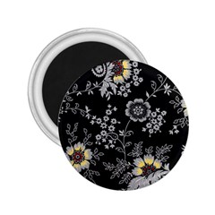 White And Yellow Floral And Paisley Illustration Background 2 25  Magnets by Salman4z