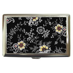 White And Yellow Floral And Paisley Illustration Background Cigarette Money Case by Salman4z