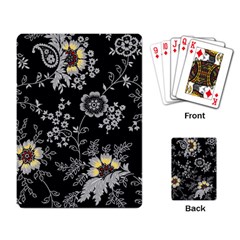 White And Yellow Floral And Paisley Illustration Background Playing Cards Single Design (rectangle) by Salman4z