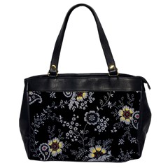 White And Yellow Floral And Paisley Illustration Background Oversize Office Handbag by Salman4z