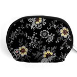 White And Yellow Floral And Paisley Illustration Background Accessory Pouch (Medium) Front