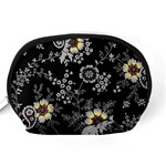 White And Yellow Floral And Paisley Illustration Background Accessory Pouch (Medium) Back