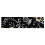 White And Yellow Floral And Paisley Illustration Background Oblong Satin Scarf (16  x 60 ) Front