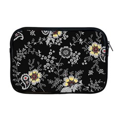 White And Yellow Floral And Paisley Illustration Background Apple Macbook Pro 17  Zipper Case by Salman4z