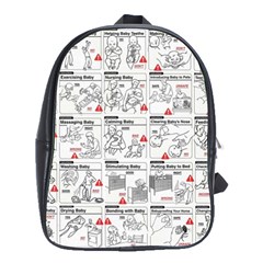 White Printer Paper With Text Overlay Humor Dark Humor Infographics School Bag (large) by Salman4z