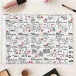 White Printer Paper With Text Overlay Humor Dark Humor Infographics Cosmetic Bag (XXL) Front