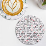 White Printer Paper With Text Overlay Humor Dark Humor Infographics UV Print Round Tile Coaster Front