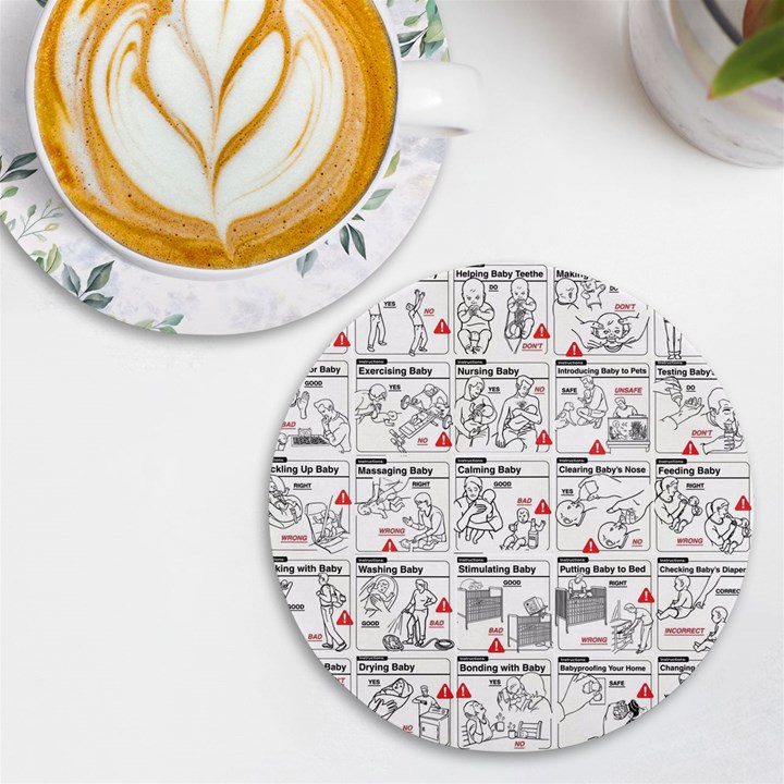 White Printer Paper With Text Overlay Humor Dark Humor Infographics UV Print Round Tile Coaster