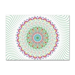 Flower Abstract Floral Hand Ornament Hand Drawn Mandala Sticker A4 (100 Pack) by Salman4z