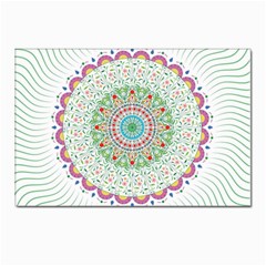 Flower Abstract Floral Hand Ornament Hand Drawn Mandala Postcards 5  X 7  (pkg Of 10) by Salman4z