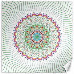 Flower Abstract Floral Hand Ornament Hand Drawn Mandala Canvas 20  X 20  by Salman4z