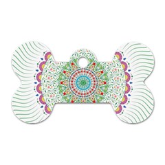 Flower Abstract Floral Hand Ornament Hand Drawn Mandala Dog Tag Bone (one Side) by Salman4z