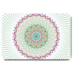 Flower Abstract Floral Hand Ornament Hand Drawn Mandala Large Doormat by Salman4z