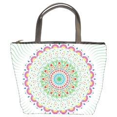 Flower Abstract Floral Hand Ornament Hand Drawn Mandala Bucket Bag by Salman4z