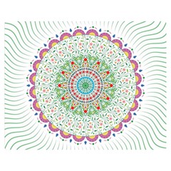 Flower Abstract Floral Hand Ornament Hand Drawn Mandala Two Sides Premium Plush Fleece Blanket (medium) by Salman4z