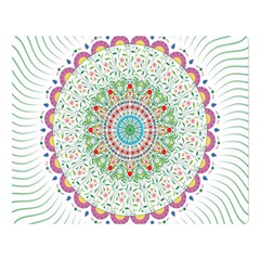 Flower Abstract Floral Hand Ornament Hand Drawn Mandala Two Sides Premium Plush Fleece Blanket (large) by Salman4z