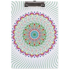 Flower Abstract Floral Hand Ornament Hand Drawn Mandala A4 Acrylic Clipboard by Salman4z