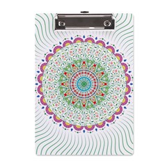 Flower Abstract Floral Hand Ornament Hand Drawn Mandala A5 Acrylic Clipboard by Salman4z