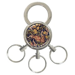 Leaves Flowers Background Texture Paisley 3-ring Key Chain