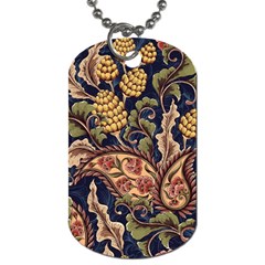 Leaves Flowers Background Texture Paisley Dog Tag (two Sides) by Salman4z