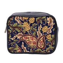 Leaves Flowers Background Texture Paisley Mini Toiletries Bag (two Sides) by Salman4z