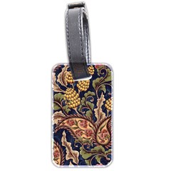 Leaves Flowers Background Texture Paisley Luggage Tag (two Sides) by Salman4z