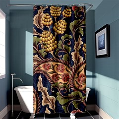 Leaves Flowers Background Texture Paisley Shower Curtain 36  X 72  (stall)  by Salman4z