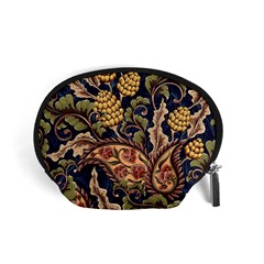 Leaves Flowers Background Texture Paisley Accessory Pouch (small) by Salman4z