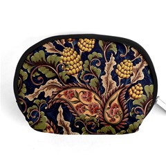 Leaves Flowers Background Texture Paisley Accessory Pouch (medium) by Salman4z