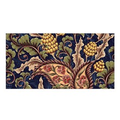 Leaves Flowers Background Texture Paisley Satin Shawl 45  X 80  by Salman4z