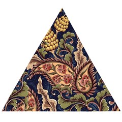 Leaves Flowers Background Texture Paisley Wooden Puzzle Triangle by Salman4z