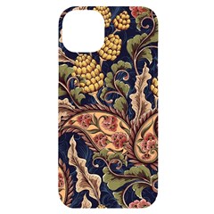 Leaves Flowers Background Texture Paisley Iphone 14 Plus Black Uv Print Case by Salman4z