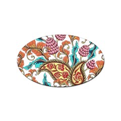 Flowers Pattern Texture White Background Paisley Sticker (oval) by Salman4z