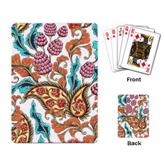 Flowers Pattern Texture White Background Paisley Playing Cards Single Design (rectangle) by Salman4z