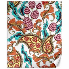 Flowers Pattern Texture White Background Paisley Canvas 16  X 20  by Salman4z