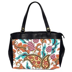 Flowers Pattern Texture White Background Paisley Oversize Office Handbag (2 Sides) by Salman4z