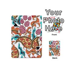 Flowers Pattern Texture White Background Paisley Playing Cards 54 Designs (mini) by Salman4z