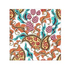 Flowers Pattern Texture White Background Paisley Square Satin Scarf (30  X 30 ) by Salman4z