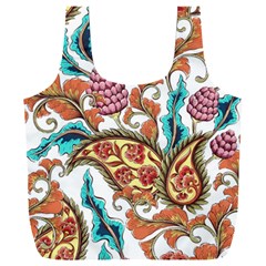 Flowers Pattern Texture White Background Paisley Full Print Recycle Bag (xxl) by Salman4z