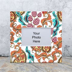 Flowers Pattern Texture White Background Paisley White Box Photo Frame 4  X 6  by Salman4z