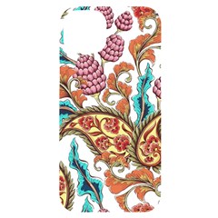 Flowers Pattern Texture White Background Paisley Iphone 14 Plus Black Uv Print Case