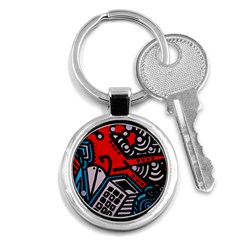 Multicolored Doodle Art Street Art Key Chain (round) by Salman4z